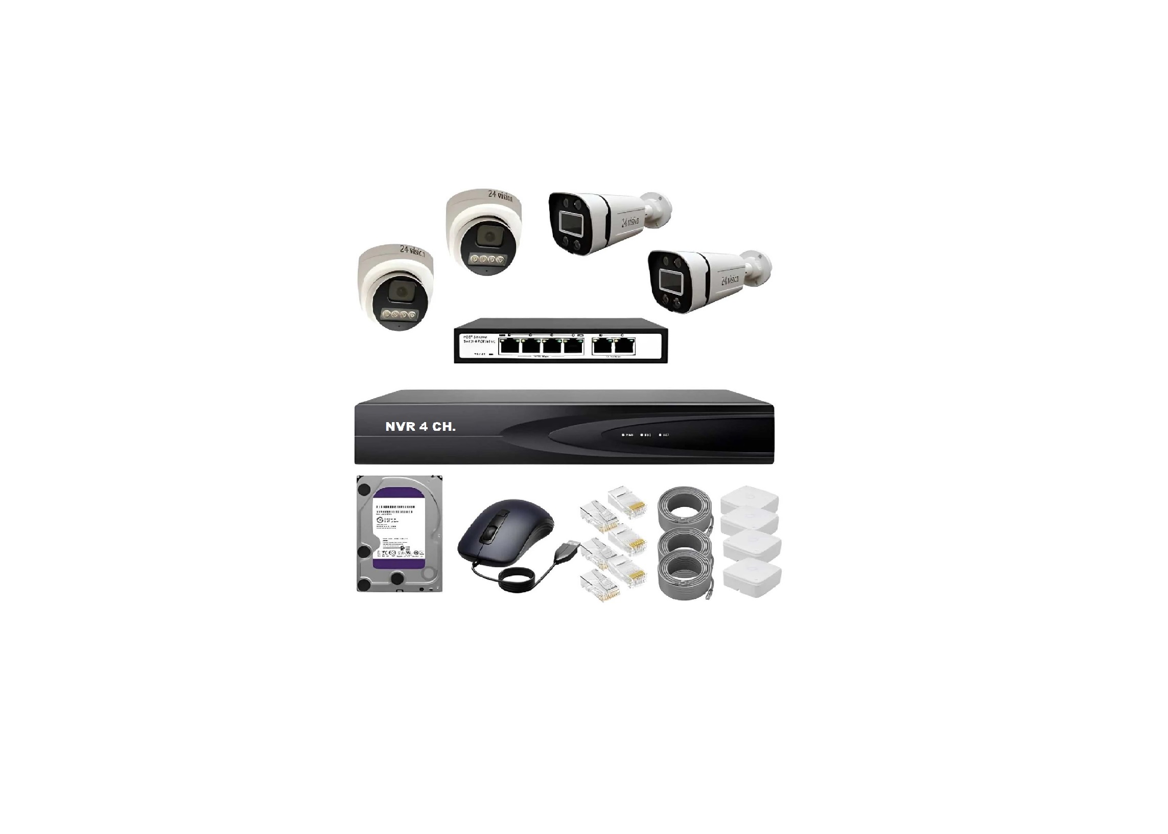IP Camera Complete Setup (4 Camera )